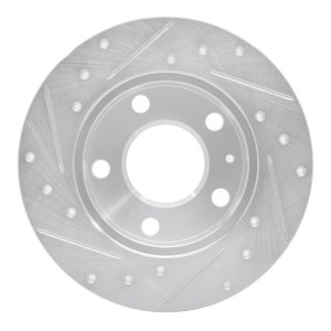 Audi A4 Quattro Brake Rotor (1) - Rear Right - R1 Concepts - Drilled & Slotted - Silver - `02-`06